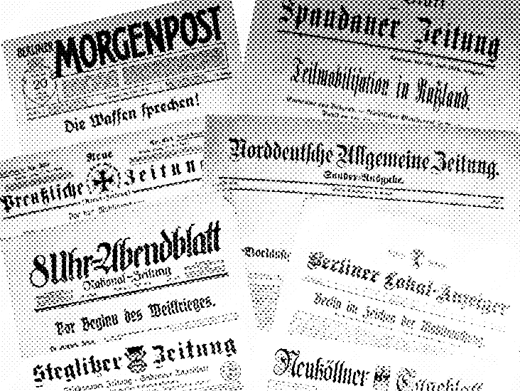 Collage aus Berliner Zeitungstiteln